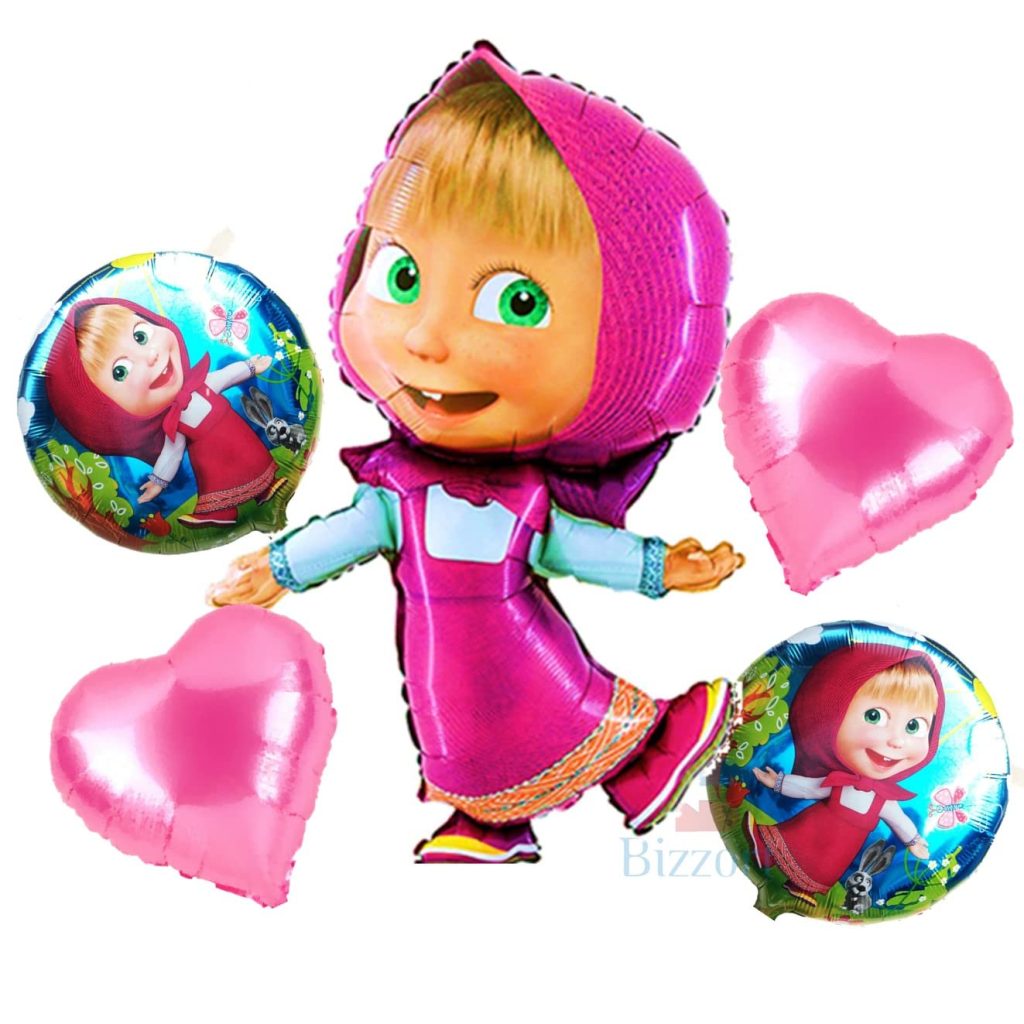 Masha and Bear Foil Balloon Pack of 5 – Balloonbuddy